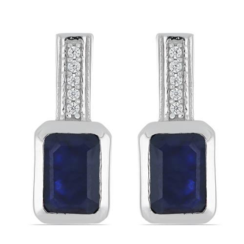 BUY 925 SILVER BLUER SAPPHIRE GEMSTONE EARRING